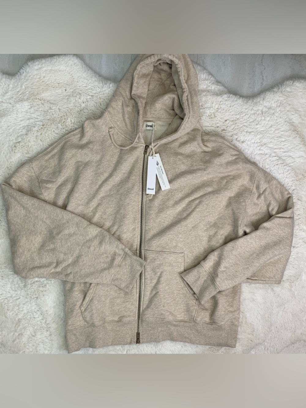 Elwood Core Zip Hoodie Vintage Oatmeal Men’s Size XXL